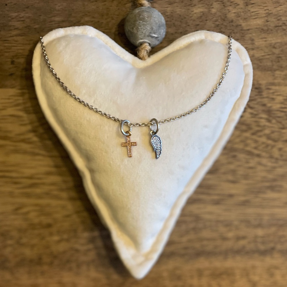 Like New Pandora Silver 925 Chain with Two Like New Pandora Pendants